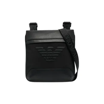 EMPORIO ARMANI Polyurethane Messenger Bag, Shoulder Bag, Crossbody Bag Trumpets Men's Black