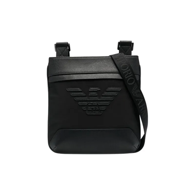 EMPORIO ARMANI Polyurethane Messenger Bag, Shoulder Bag, Crossbody Bag Trumpets Men's Black-0