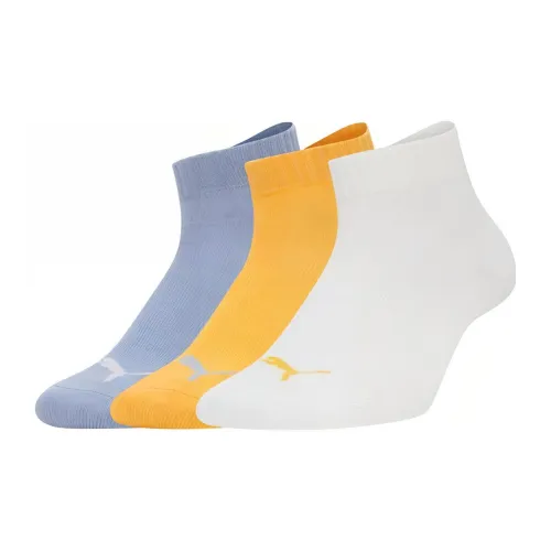PUMA Ankle Socks Unisex 3 Pack White+Blue+Yellow
