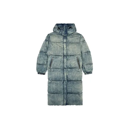 DIESEL Puffer Jackets Women's Light Blue Faded