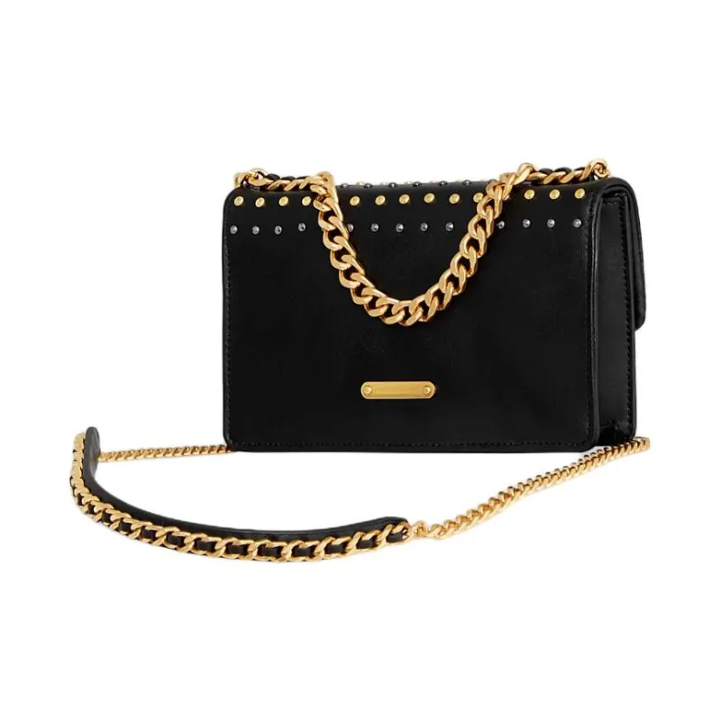 REBECCA MINKOFF Edie Genuine Leather Handbag Shoulder Bag Crossbody Bag Mini Women's Black-1