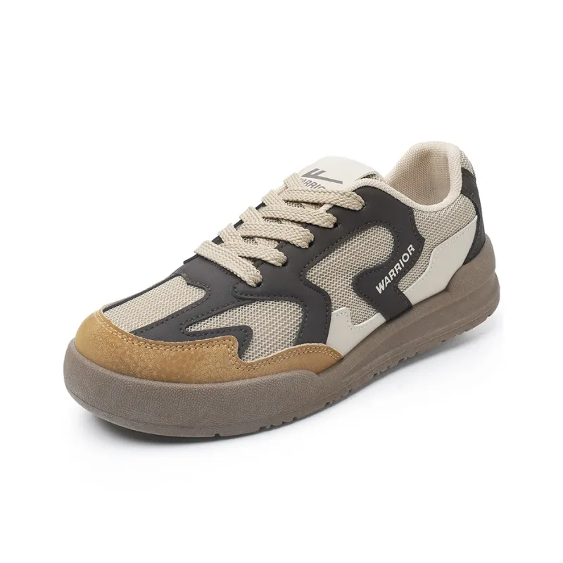 Warrior Lightweight And Wear resistant Low Top Casual Shoes Women's Brown Yellow-1