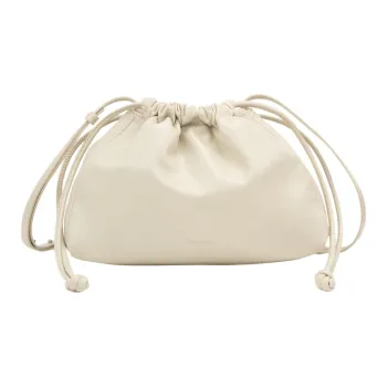 CALVIN KLEIN Synthetic Material Drawstring Bag, Cloud Bag, Shoulder Bag Medium Size Women's Khaki Beige