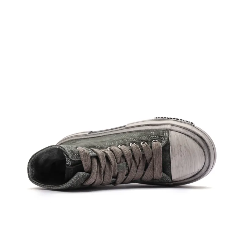 Mengsai Breathable Slip Resistant High Top Canvas Shoes Unisex Army Green-3