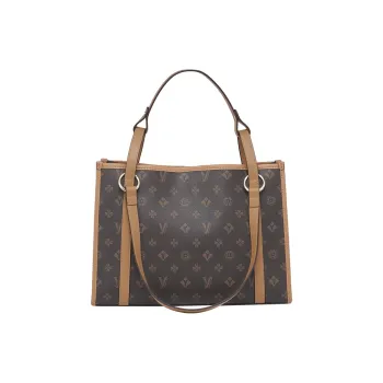 YEARCON Synthetic Leather With PVC Artificial Leather Tote Bag, Shoulder Bag Regular Women's Dark Coffee