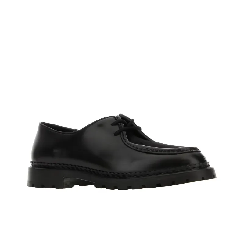 SAINT LAURENT Almond Toe Lace Up Shoes-2