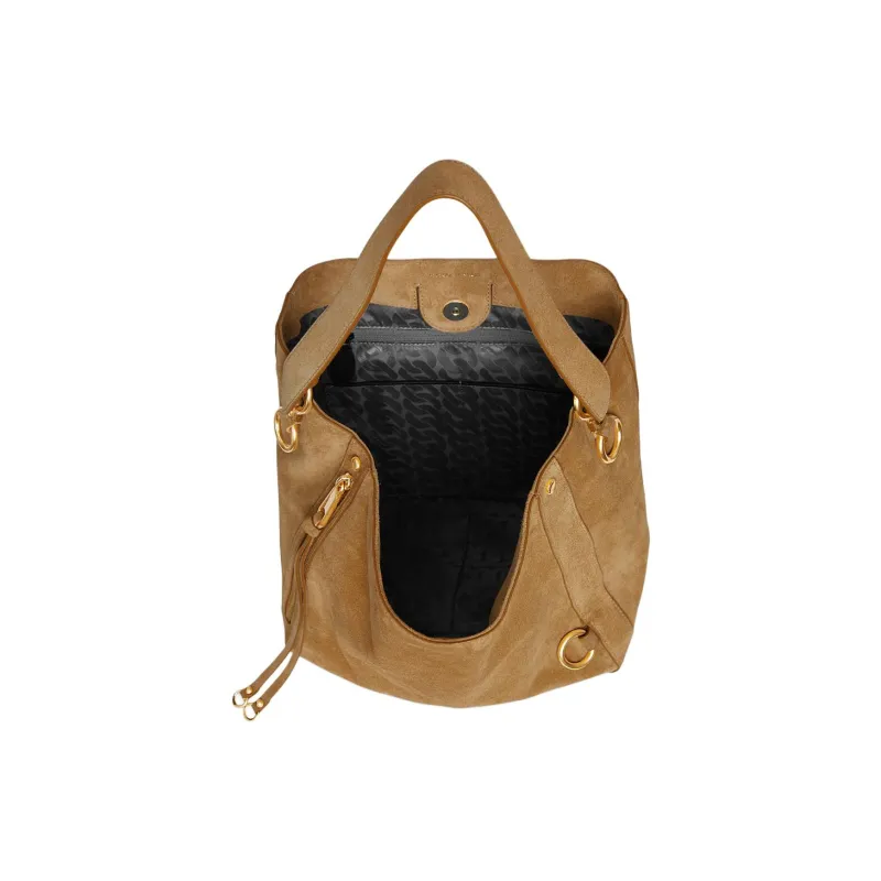 REBECCA MINKOFF Suede Leather Handbag Shoulder Bag Women's Honey Brown-3