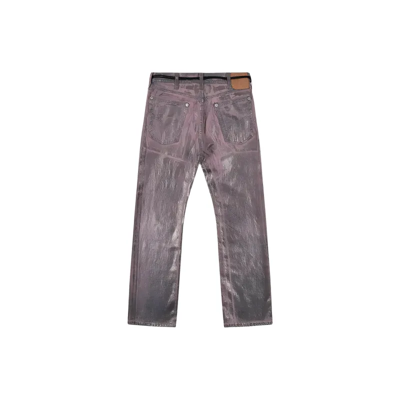 Good Bai X Levis GOOD BAI Collaboration Jeans Unisex Peach Pink-1