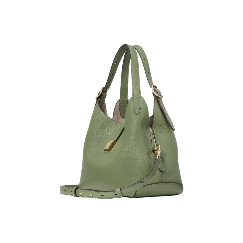 Kate Spade Pebbled Leather With Cow Leather Handbag, Shoulder Bag Medium Size Women's Green-1
