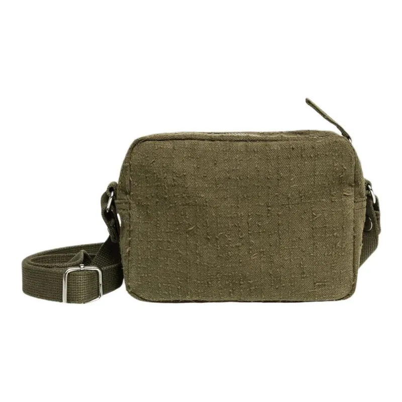 Stussy Cotton Canvas Shoulder Bag, Crossbody Bag Unisex Olive-1
