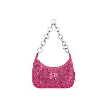 PHILIPP PLEIN Calfskin Handbag, Shoulder Bag Women's Fuchsia Purple