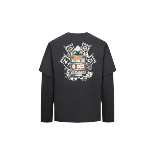 EVISU T-Shirts Men Charcoal Gray