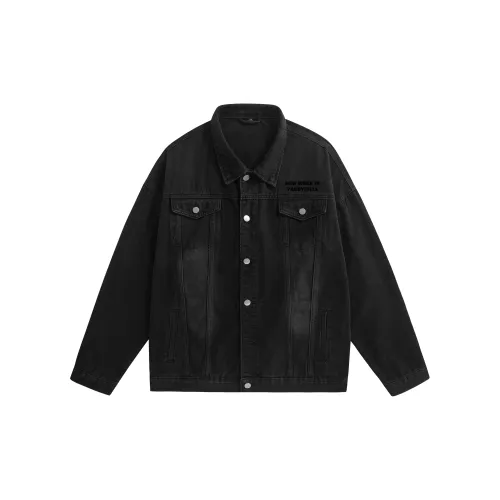 Paddy Julia Denim Jackets Unisex Distressed White/Black