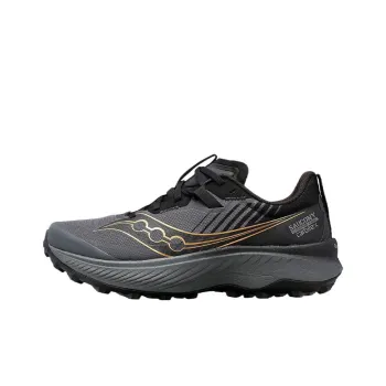Saucony Abrasion Resistant Low Top Running Shoes Men Black