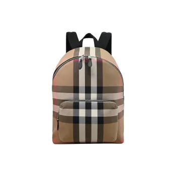 Burberry Canvas With Leather Backpack Men Birch Brown