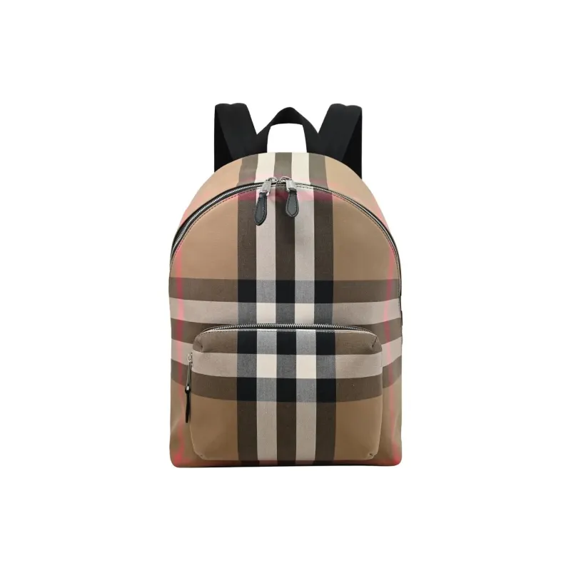 Burberry Canvas With Leather Backpack Men Birch Brown-0