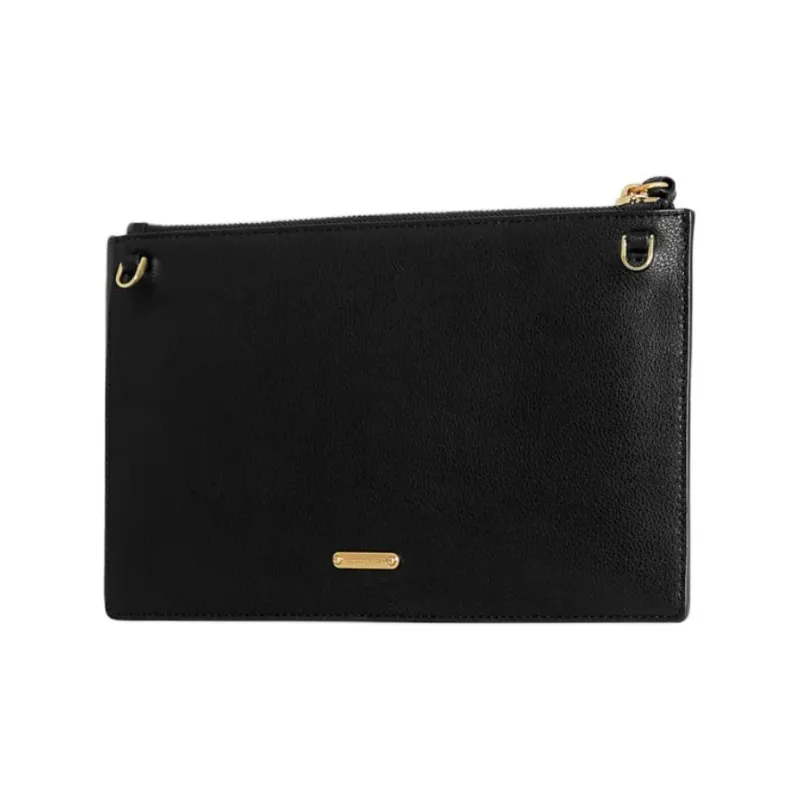 REBECCA MINKOFF Leather Clutch Large Size Women's Black-1