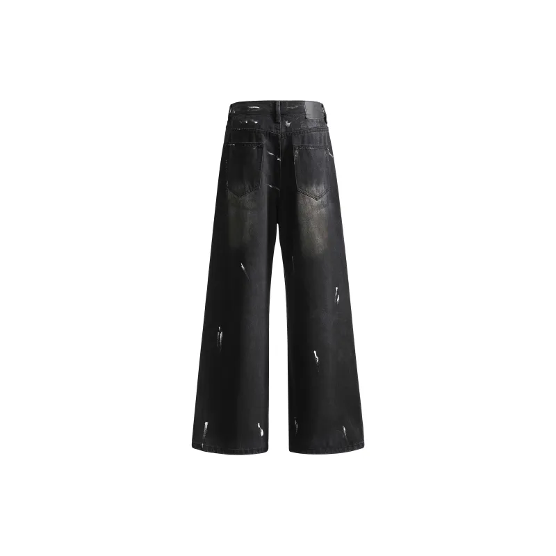 Wen Shan Jeans Women's Dirty Dyed Black-1