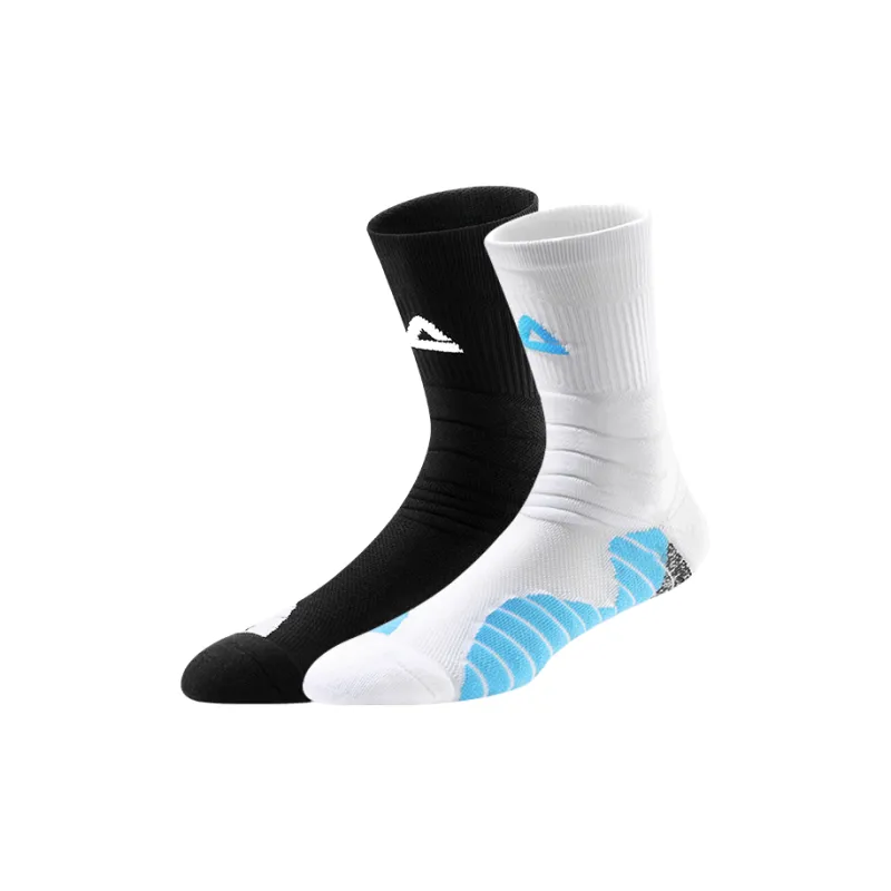 PEAK Basketball Socks Unisex 3 Pack White Blue-19