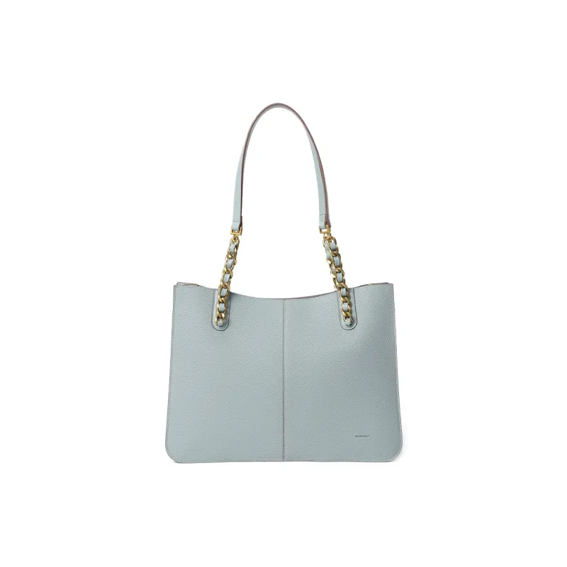 Montagut Cow Leather Tote Bag, Shoulder Bag Regular Women's Light Blue-2