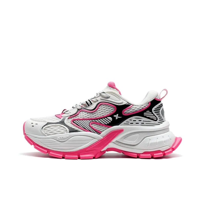 XTEP Basque Height Increasing Slip Resistant Low Top Casual Shoes Women's Playful Berry-0