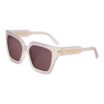 DIOR Acetate Metal Irregular Shape Sunglasses Women's Mink Gray