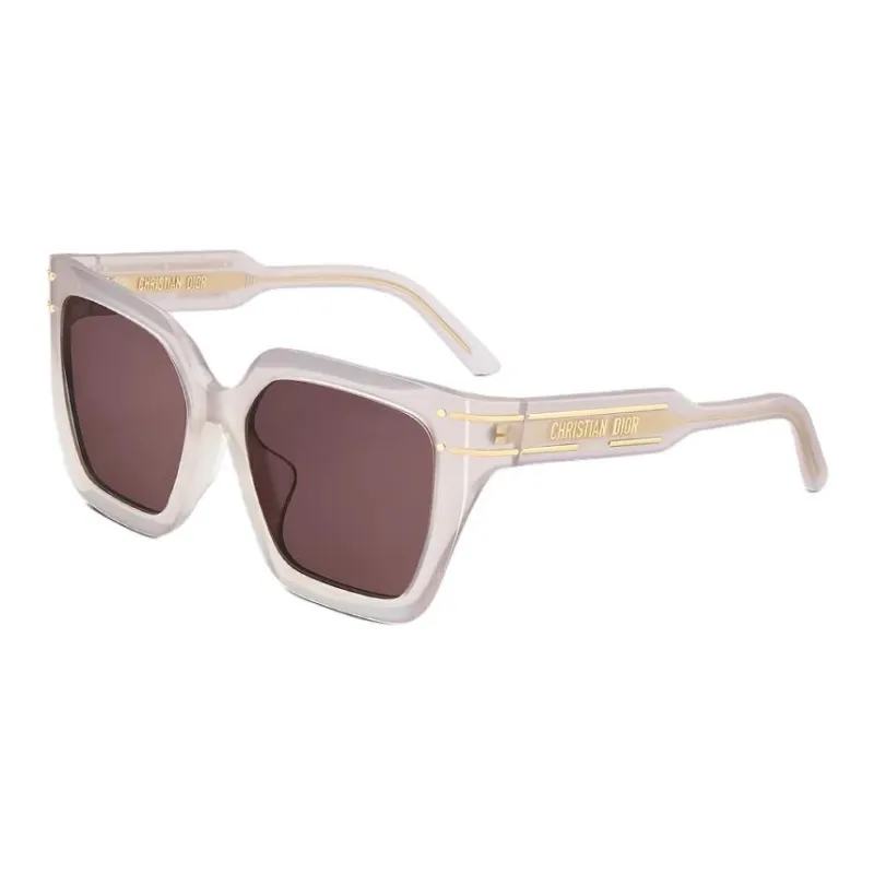 DIOR Acetate Metal Irregular Shape Sunglasses Women's Mink Gray-0