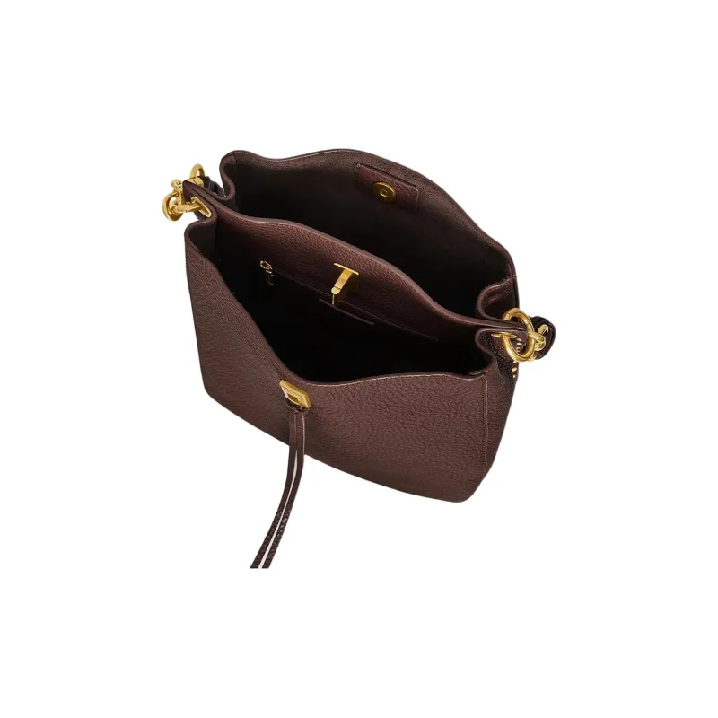 REBECCA MINKOFF Genuine Leather Shoulder Bag Crossbody Bag Women's Dark Brown-2
