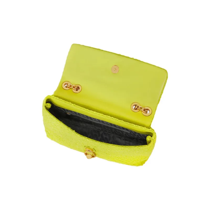 REBECCA MINKOFF Edie Tweed Shoulder Bag Crossbody Bag Medium Size Women's Yellow Green-2