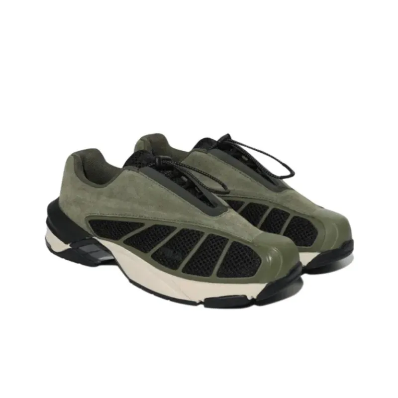 FILA Wear Resistant Slip Resistant Low Top Casual Shoes Unisex Dark Green-2