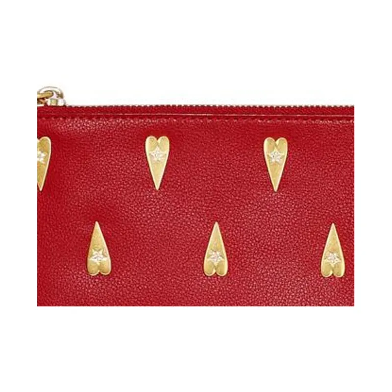 REBECCA MINKOFF Leather Clutch Medium Size Women's Red-3