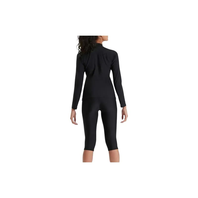 Speedo Women's Long Sleeved Sun Protection Top Black/White Two-Piece Swimsuits Women's Black-2
