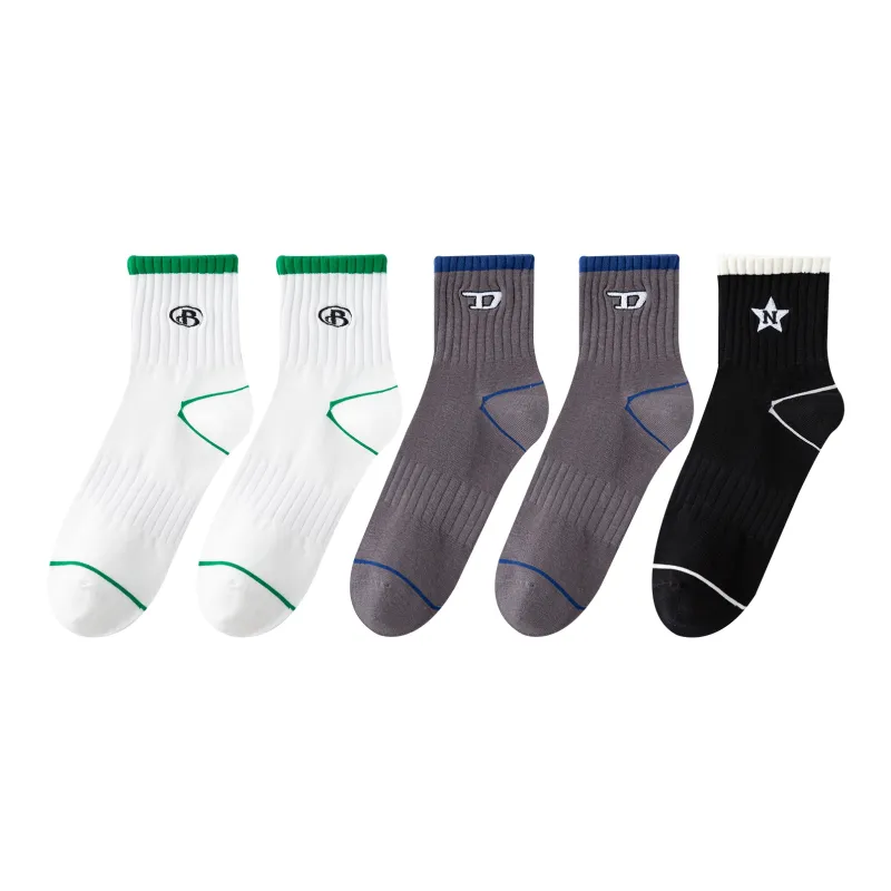 XXLLG Mid Calf Socks Men 5 Pack-9