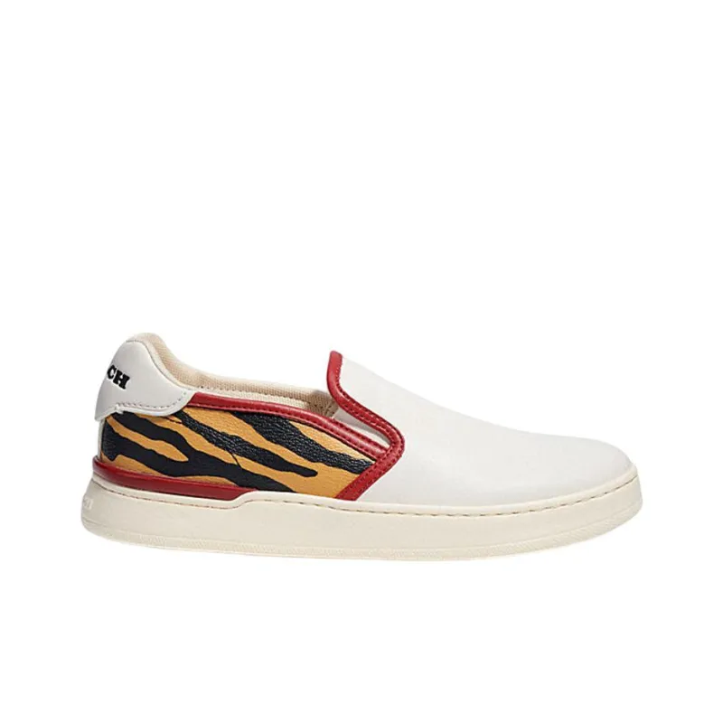 COACH Stylish Skateboarding Shoes Women's White Red-1