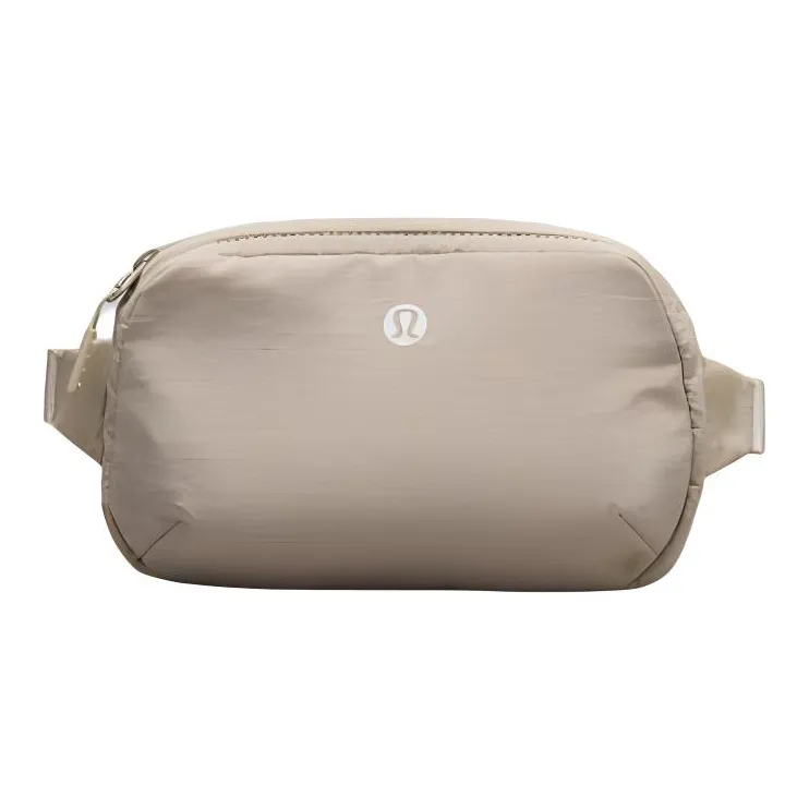 Lululemon Nylon Portable One Shoulder Crossbody Fanny Pack Backpacks Unisex Natural Hemp & Albumin-2
