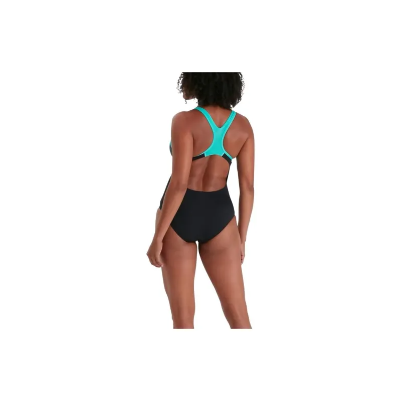 Speedo Placement Laneback One-piece Swimsuit Women's Marine Blue-1