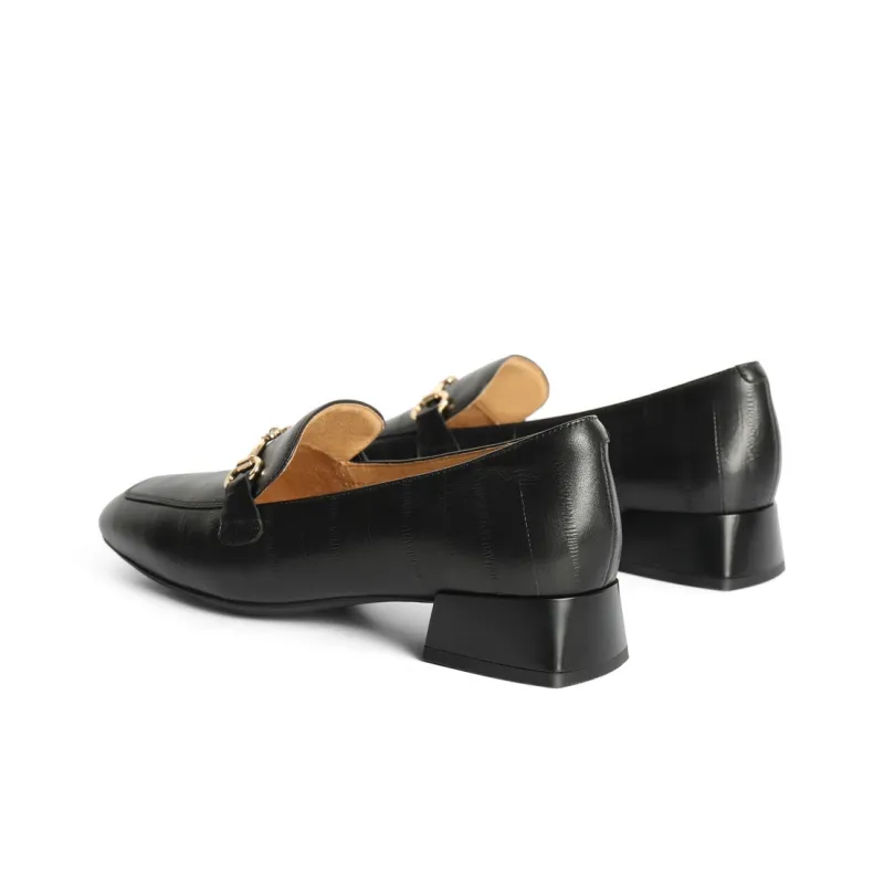BELLE Loafers 3cm Women's Black Ecru-3
