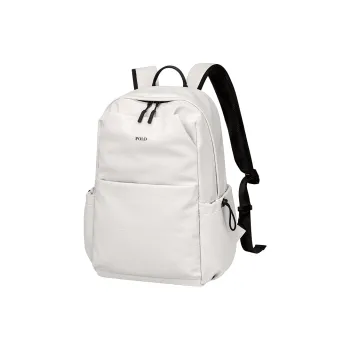 POLO Fabric Backpack For Men Large Size Unisex Ecru/Black