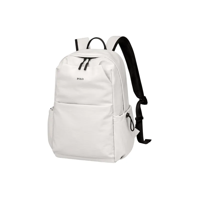 POLO Fabric Backpack For Men Large Size Unisex Ecru/Black-0
