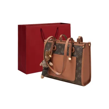 Old Man's Head PVC Handbag Tote Shoulder Bag Regular Women's Coffee