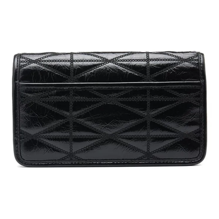 MCM Travia Visetos Embossed Leather One Shoulder Crossbody Clutch Large Size Women's Black-3