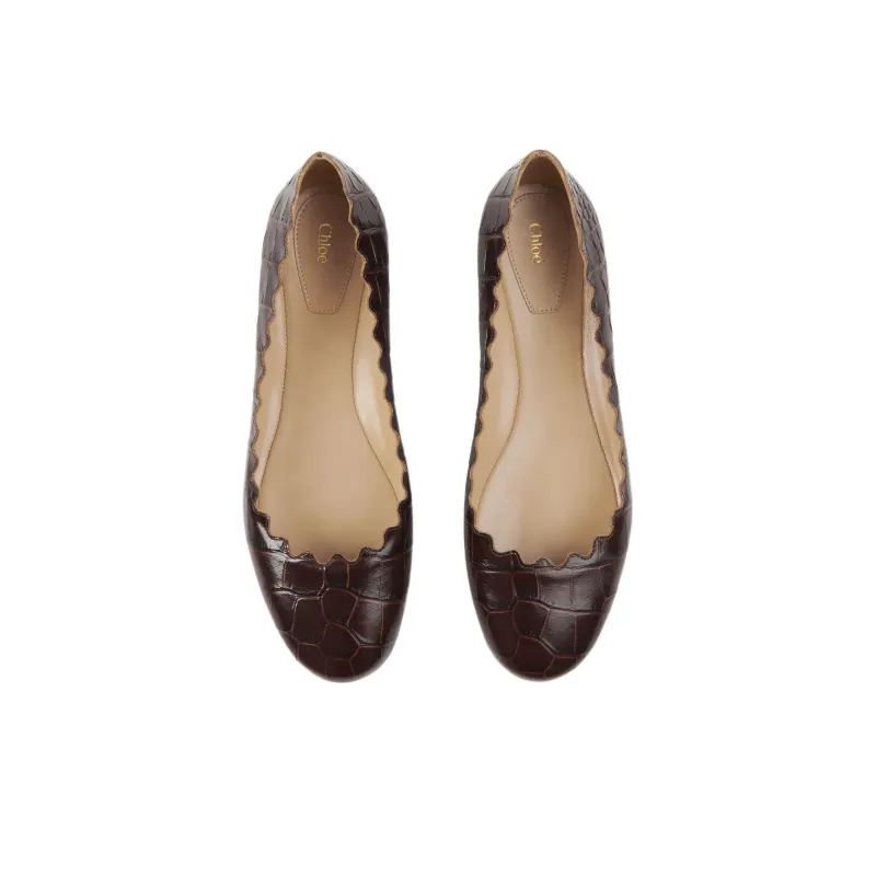 Chloé Lauren Embossed Ballerina Shoes Women's-4