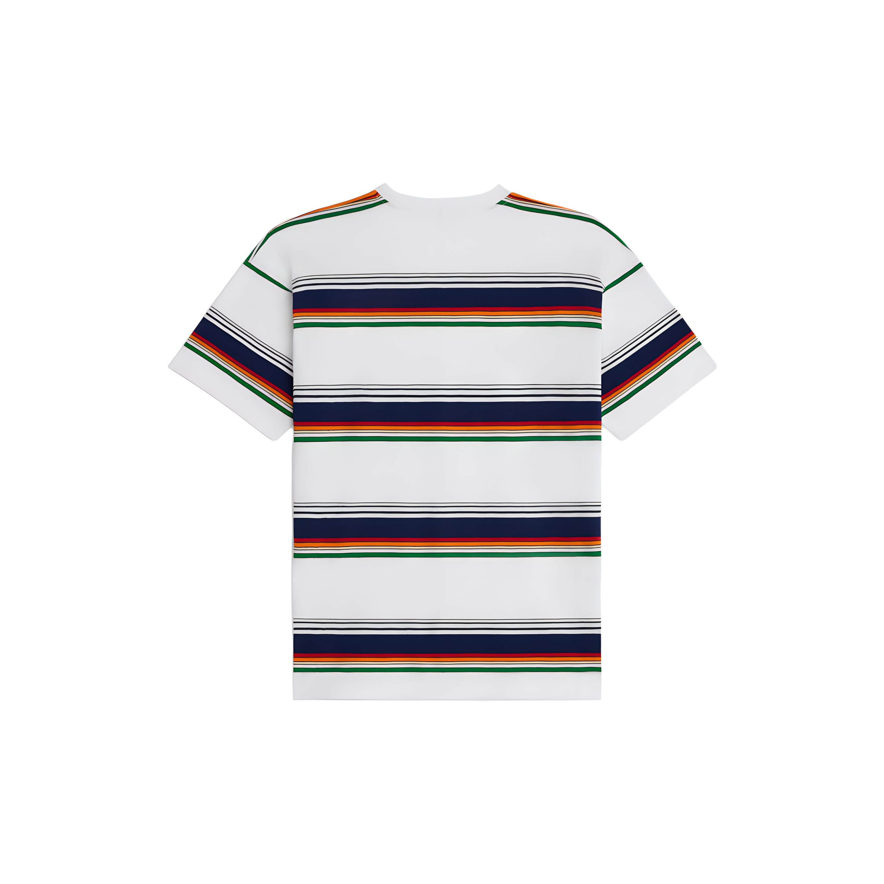 Tシャツ・カットソー CELINE | triomphe loose polo in striped cotton Celine Triomphe Striped Polo Shirt in Black for Men | Lyst