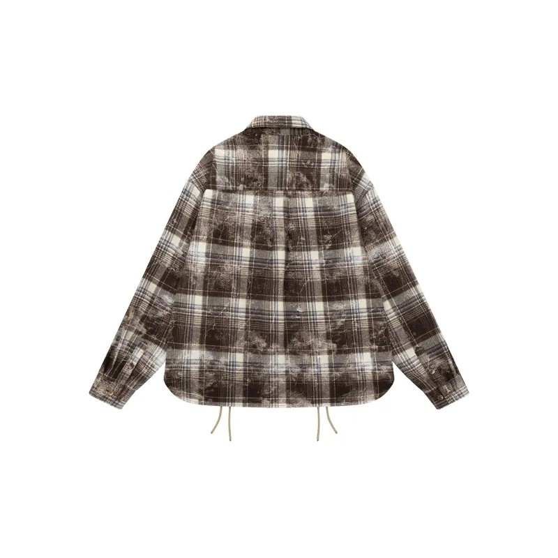 Heartboon Shirt Unisex Khaki Plaid-1