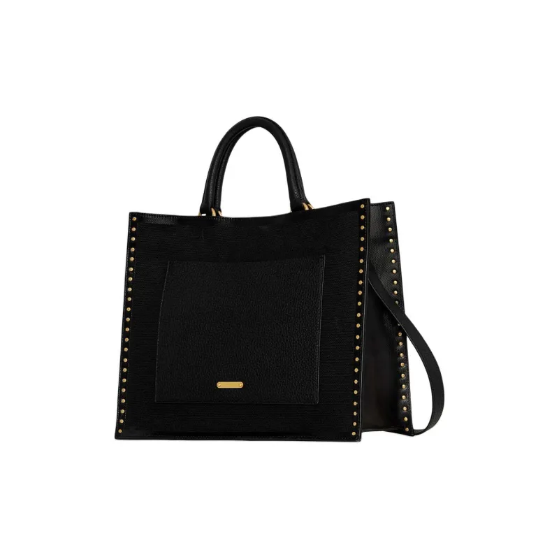 REBECCA MINKOFF Cotton Tote Bag Shopping Bag Shoulder Bag Handbag Women's Black-1