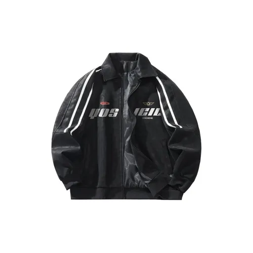 YOSICIL Leather Jackets Unisex Black