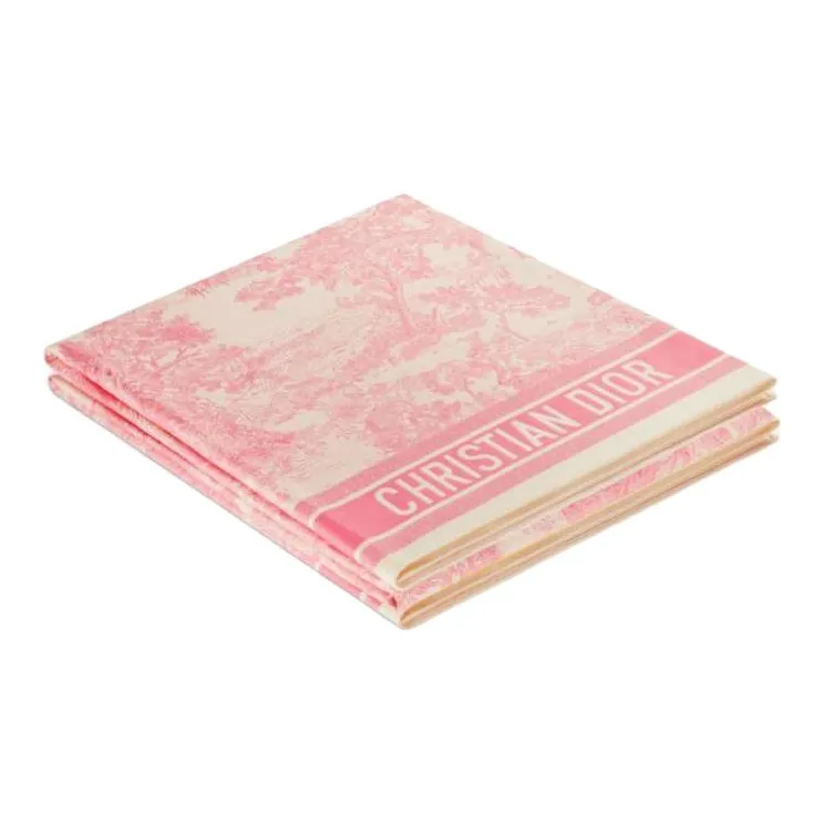 DIOR Cotton Knit Scarves Women's Pink-2
