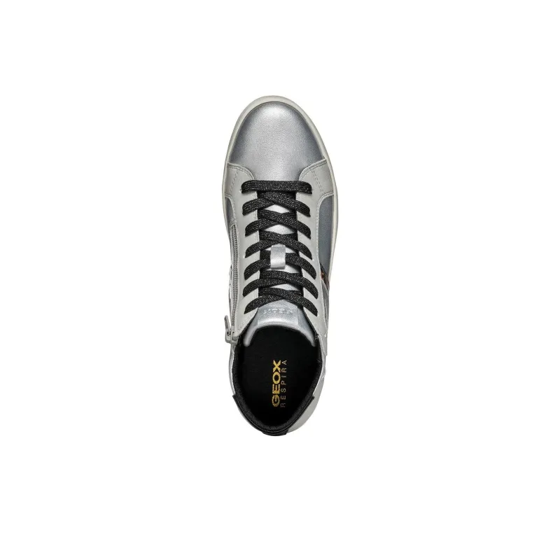GEOX High Top Skateboard Shoes Women's Silver-5