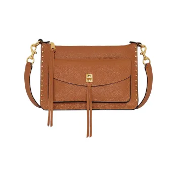 REBECCA MINKOFF Genuine Leather Crossbody Bag Shoulder Bag Women's Caramel Brown
