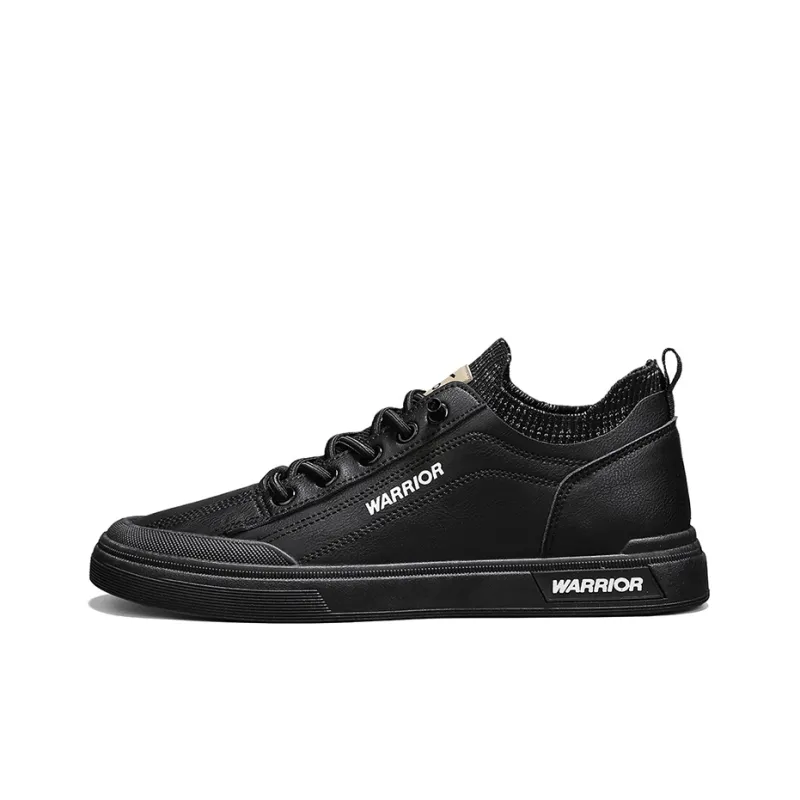 Warrior Slip on Slip on Shoes Slip Resistant, Abrasion Resistant, Lightweight Low Top Skateboard Shoes Men Black-0